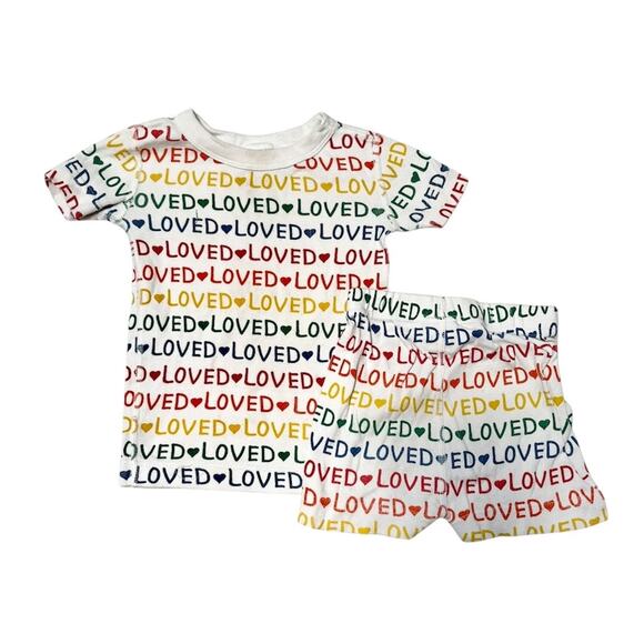 Hanna Andersson LOVED Short John Organic PJs Size 2T - Picture 1 of 8